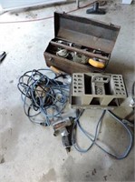 Old Metal John Deere Tool Box with Contents, etc.