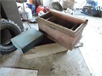 3 Wood Boxes, 1 is Antique Carpenters Tool Box
