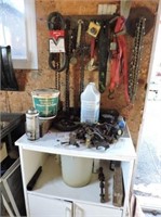 Contents of Work Bench, includes Cabinets, Vice