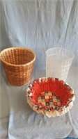 (2) Planters & Country Basket