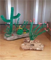 (2) Cactus bead art- neat!