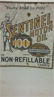 Sentinel motor oil sign one sided