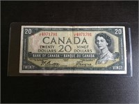 1954 Canadian $20 Banknote