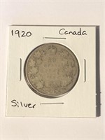 1920 Canadian Silver 50 Cent Coin