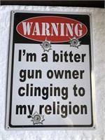 Another Gun Warning Metal Sign