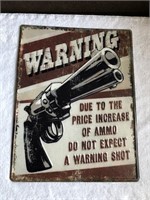 Warning Gun Metal Sign