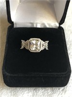 925 Silver Ring CZ  Size 8.5