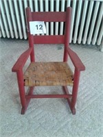 EARLY CANE BOTTOM CHILD'S ROCKING CHAIR