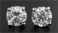 14kt Gold Brilliant 1.50 ct Diamond Stud Earrings