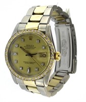 Men's Oyster Datejust Rolex Watch w' Diamonds