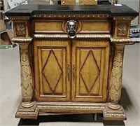 Marble top lion theme sideboard