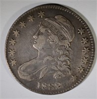 1832 CAPPED BUST HALF DOLLAR, XF