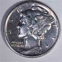 1942/1 MERCURY DIME  XF-AU