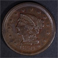 1850 LARGE CENT  AU/BU