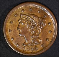 1855 LARGE CENT  AU/UNC