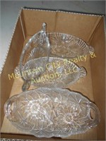 4 Glass Relish Dishes