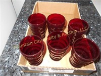6 Ruby Juice Glasses