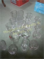 18+ Assorted glasses and stem ware