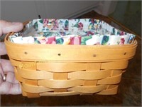 Two Longaburger Baskets w/ cloth liners