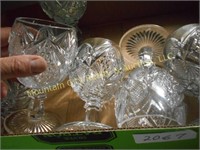 Set of 6 Cut Crystal Wine Goblets