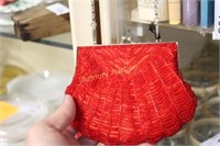 RED BEADED PURSE