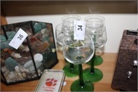 GREEN STEM WINE GLASSES