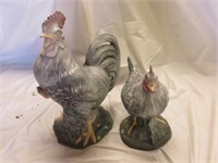 Rooster and Hen yard decor
