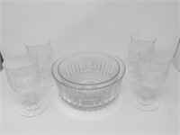 Cut Glass Bowls & Hobnail Glasses