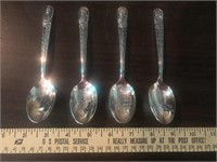 4 Silver Plated President Spoons WM Rogers