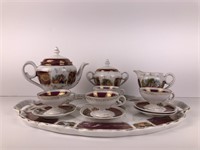 Decorative Tea Set with a Matching Tray