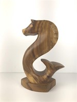 Pair of Seahorse motif wood bookends
