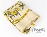 Silk Scarf by Hermès with Equestrian Design