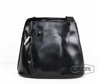 Black Leather Handbag by Longchamp