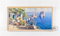 Large painting of Mediterranean scene