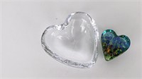 Art glass paperweight small crystal bowl
