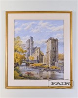 Large watercolor of Canister Castle, Yarmouth