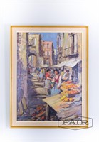 Painting of a Venetian market scene