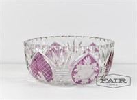 Purple/clear crystal vase