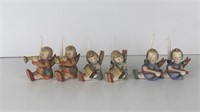 Six miniature Hummel candleholders