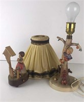 Hummel lamp and Wooden music box