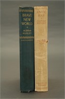 2 Aldous Huxley firsts incl Antic Hay, inscribed.