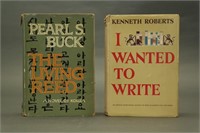 2 inscribed books: Pearl Buck + Kenneth Roberts.