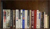 18 signed books: Paul Theroux, Jack Welch, etc.