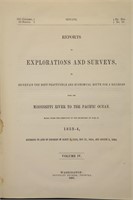 Reports Of Explorations And Surveys. Vol IV. 1856.