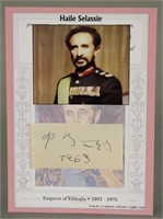 Haile Selassie. Cut signature.