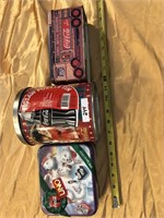 Lot of 2 tin cans and uno game
