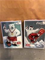 Lot of 2 coca cola polar bear puzzles 100 piece