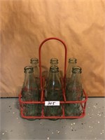 Coca cola 6 pack with metal carrying case