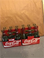 Lot 2 6 pack coca cola classic bottles
