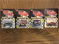 LOT 4 Stock Car NASCAR with Collectors CARD AND